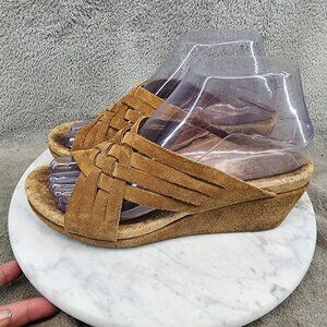UGG Shoes Womens Size 7 Lilah Brown Suede Wedge Sandals With Cork Sole *GUC*